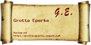 Grotte Eperke névjegykártya